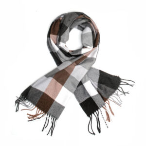 Plaid scarf isolated on white