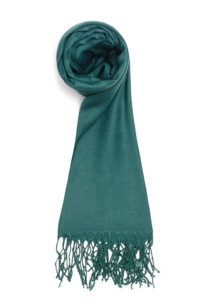 Women's aquamarine scarf isolated on white