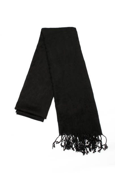 Women's black scarf isolated on white