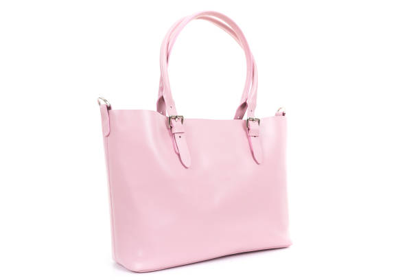 Elegant ladies expensive leather bag close up.