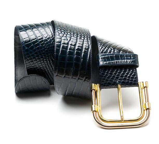 Lacquered with belt buckle on a light yellow background