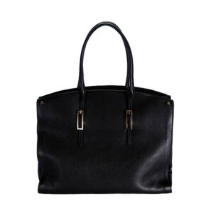 Woman's handbag black color, isolated over white